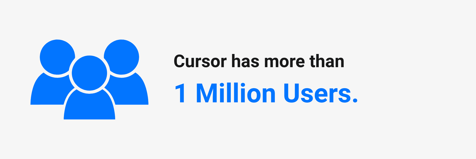 Cursor number of users – Cursor has over 1 million users worldwide.