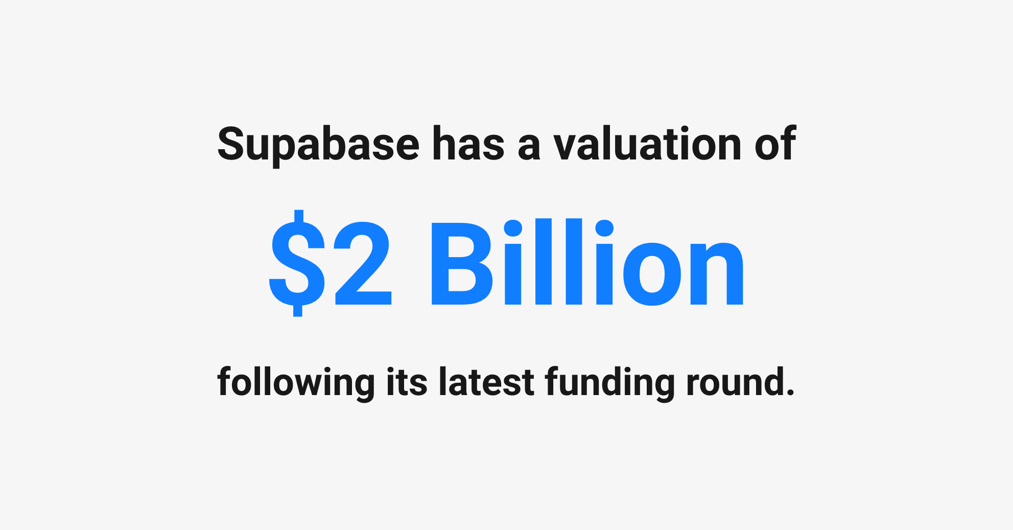 Supabase valuation – Supabase has a valuation of $2 billion.