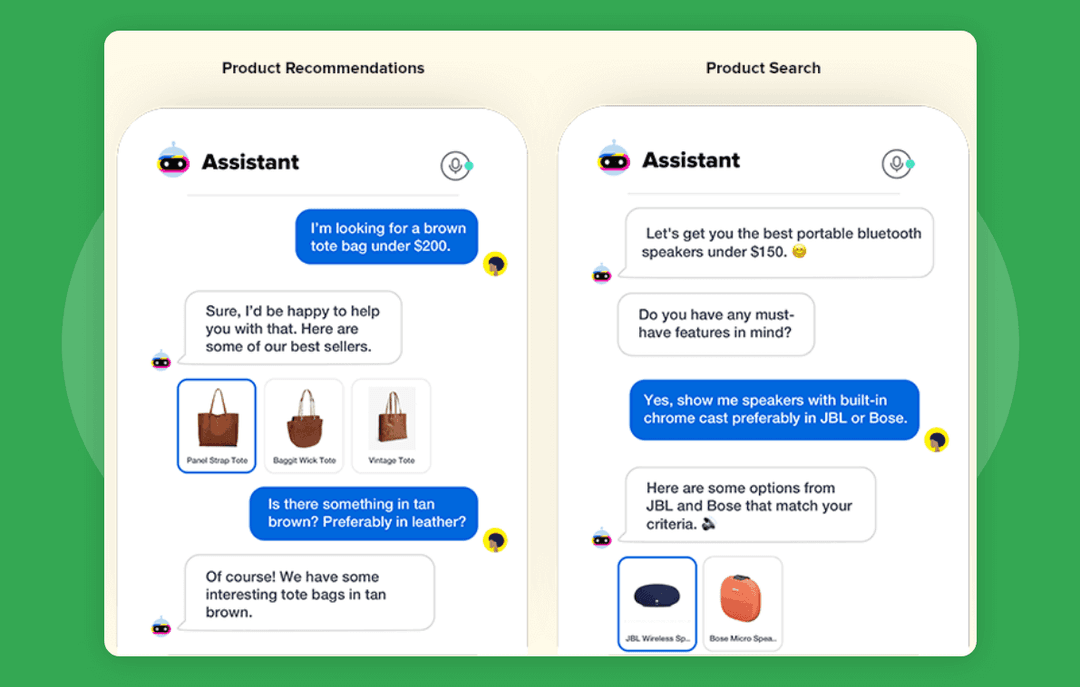 AI chatbot helping customers with product questions